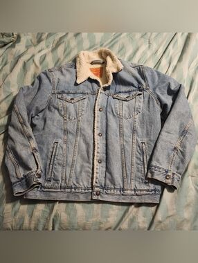 Vintage Levi's 90's Trucker Denim Jacket Sherpa Lined Insulated Men's Size XL